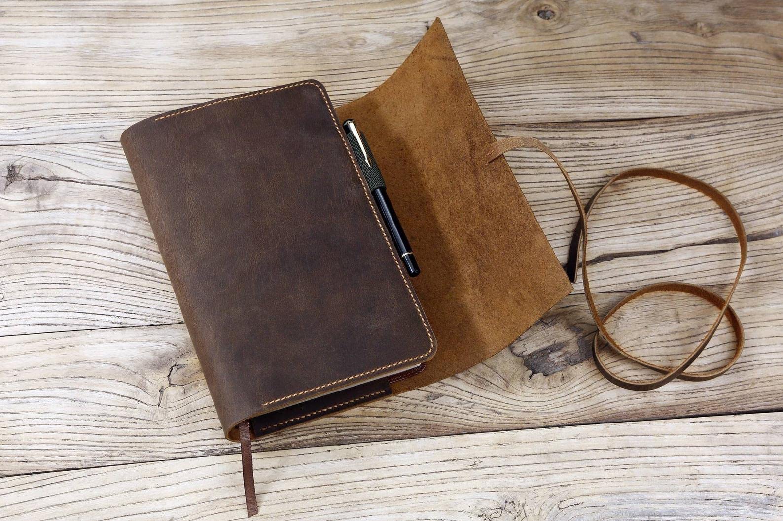 Amazon | ハンドメイド 三つ折り ビンテージレザー 聖書カバーケース