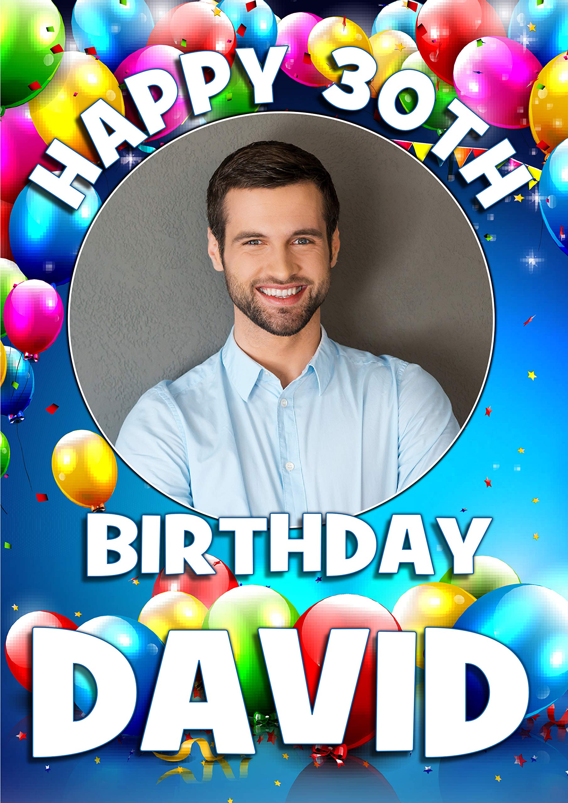 The Personalised Party Company Girls Personalised Boys Happy Birthday Balloons Photo Poster Banner N165 Any Age 5Th 8Th 10Th 12Th 16Th 18Th 21St 30Th Birthday (A2 (42Cm X 59.4Cm))