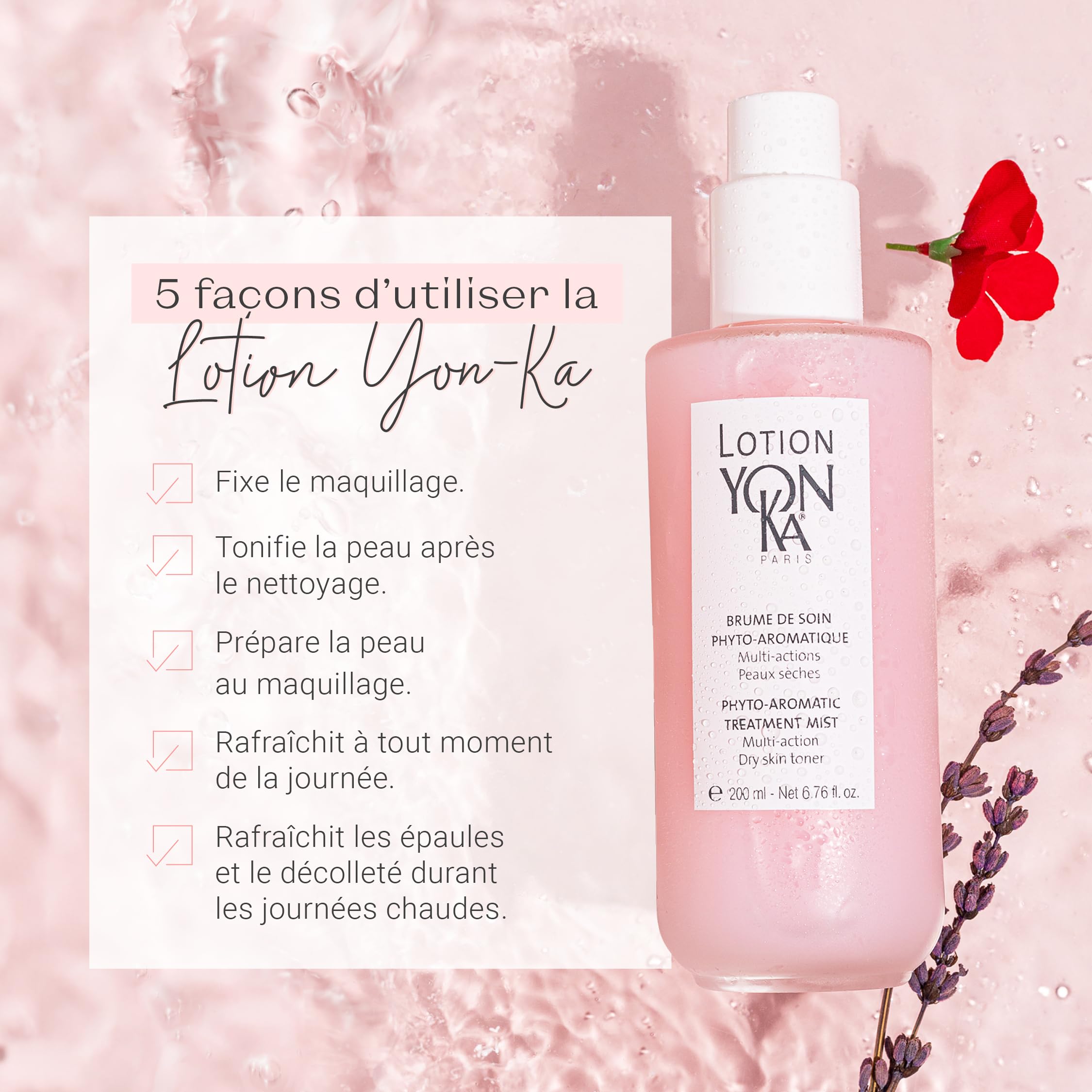 Lotion Tonique Yonka pour Peaux Sèches 200ml - Brume Vivifiante Sans Alcool - Hydrate, Purifie, Apaise et Rééquilibre - Aux 5 Huiles Essentielles - Spray Vaporisateur