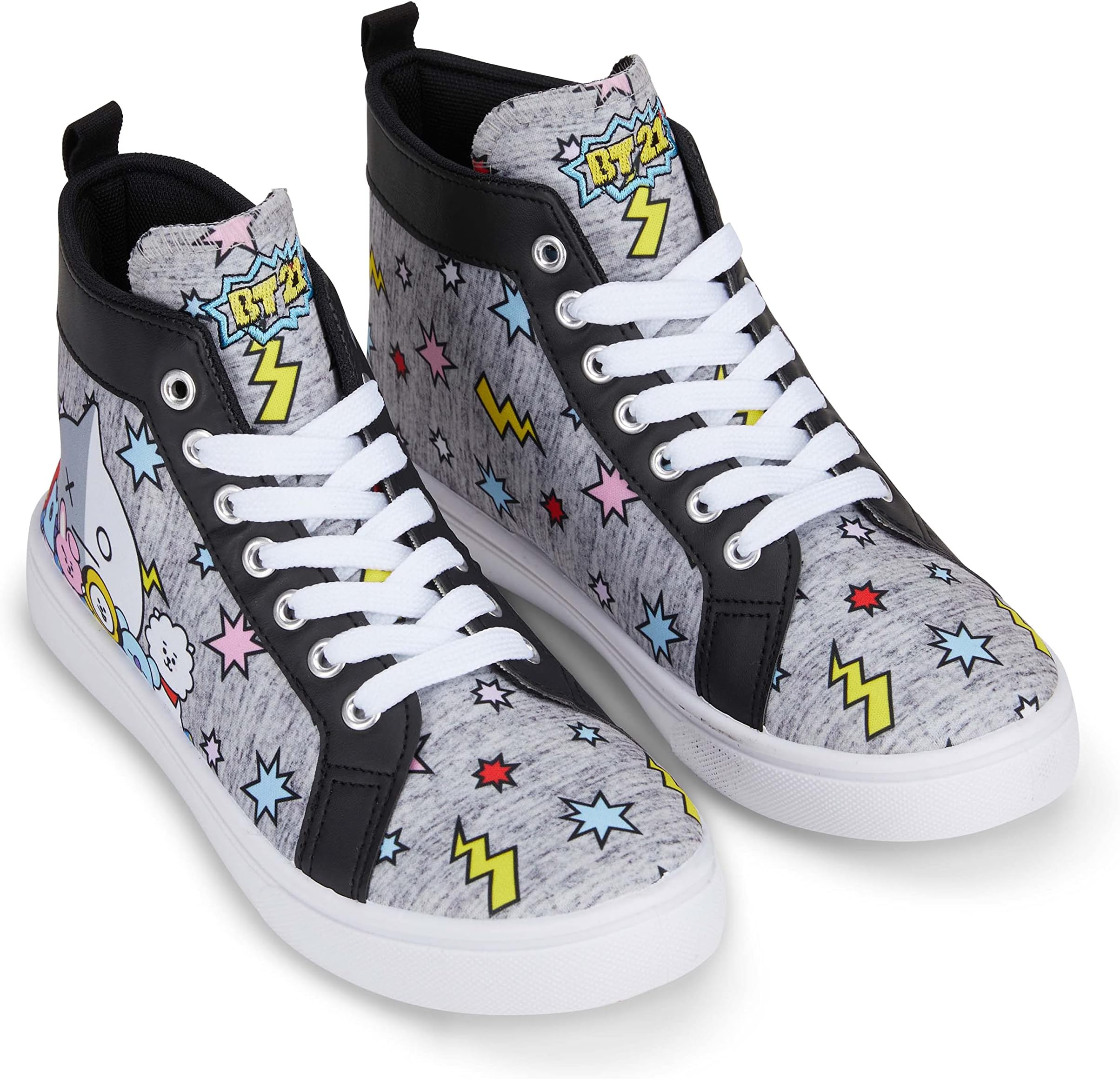 BT21BT21 Line Friends Ladies Sneakers - Officially Licensed Lace Up Sneakers - Tata, Van, Chimmy, Cooky, Shooky and RJ
