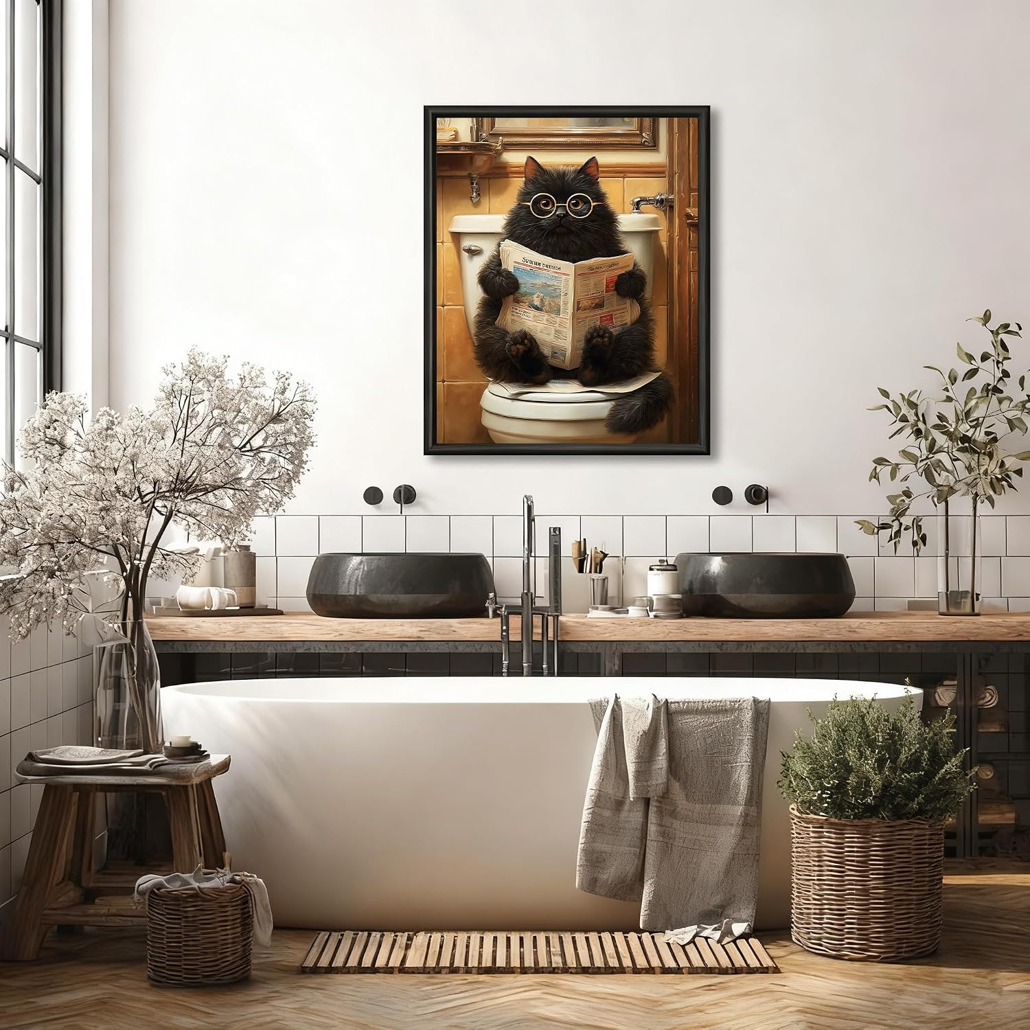Reivworl Cat Paint by Numbers Kit for Adults Beginner 16×20 inch