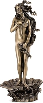 Top Collection Birth of Venus Roman Statue - Hand Painted Antique Replica Aphrodite Sculpture in Premium Cold Cast Bronze - 11.25-Inch Collectible Greek Goddess of Love Museum Grade Figurine