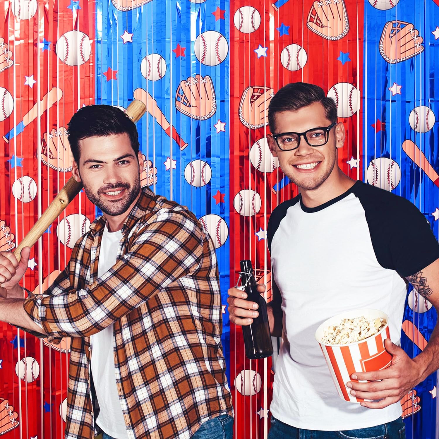 Baseball Party Decorations, Including 2 Pack Baseball-Printing Party Streamers, 24pcs Baseball Balloons & 1pcs Garland Banner for Sport Themed Photo Backdrop Supplies