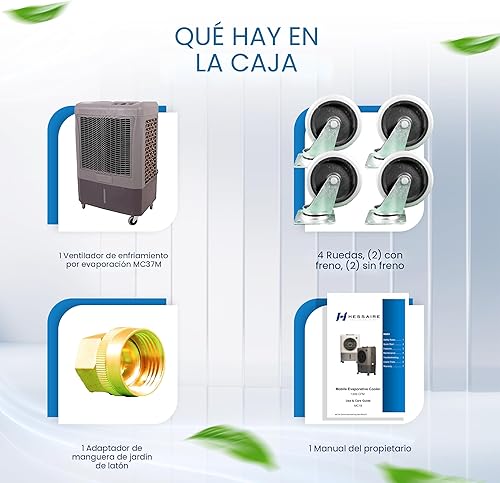 Miniatura 9 de Hessaire MC37M refrigerador de aire por evaporación portátil 750pies cuadrados