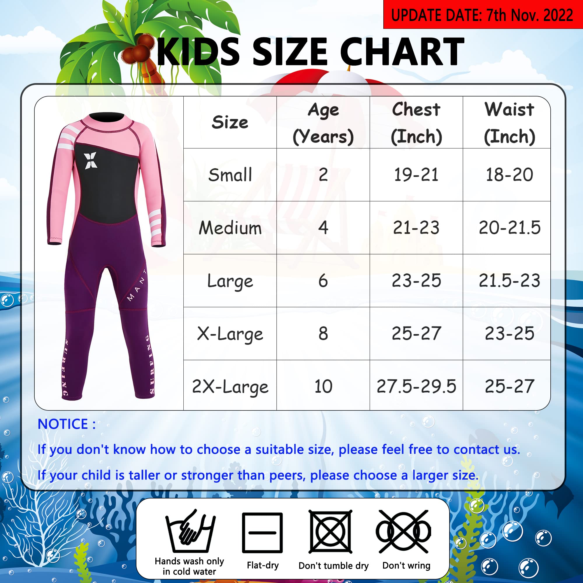 Muta da bagno termica per bambini, in neoprene da 2 mm, a maniche lunghe, per nuoto, immersioni, muta completa per ragazze e ragazzi
