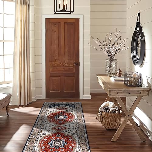 Alfombra de área larga lavable de 2 x 6 pies, antideslizante, alfombra de pasillo para interiores, alfombra de piso suave, para pasillos, entrada,