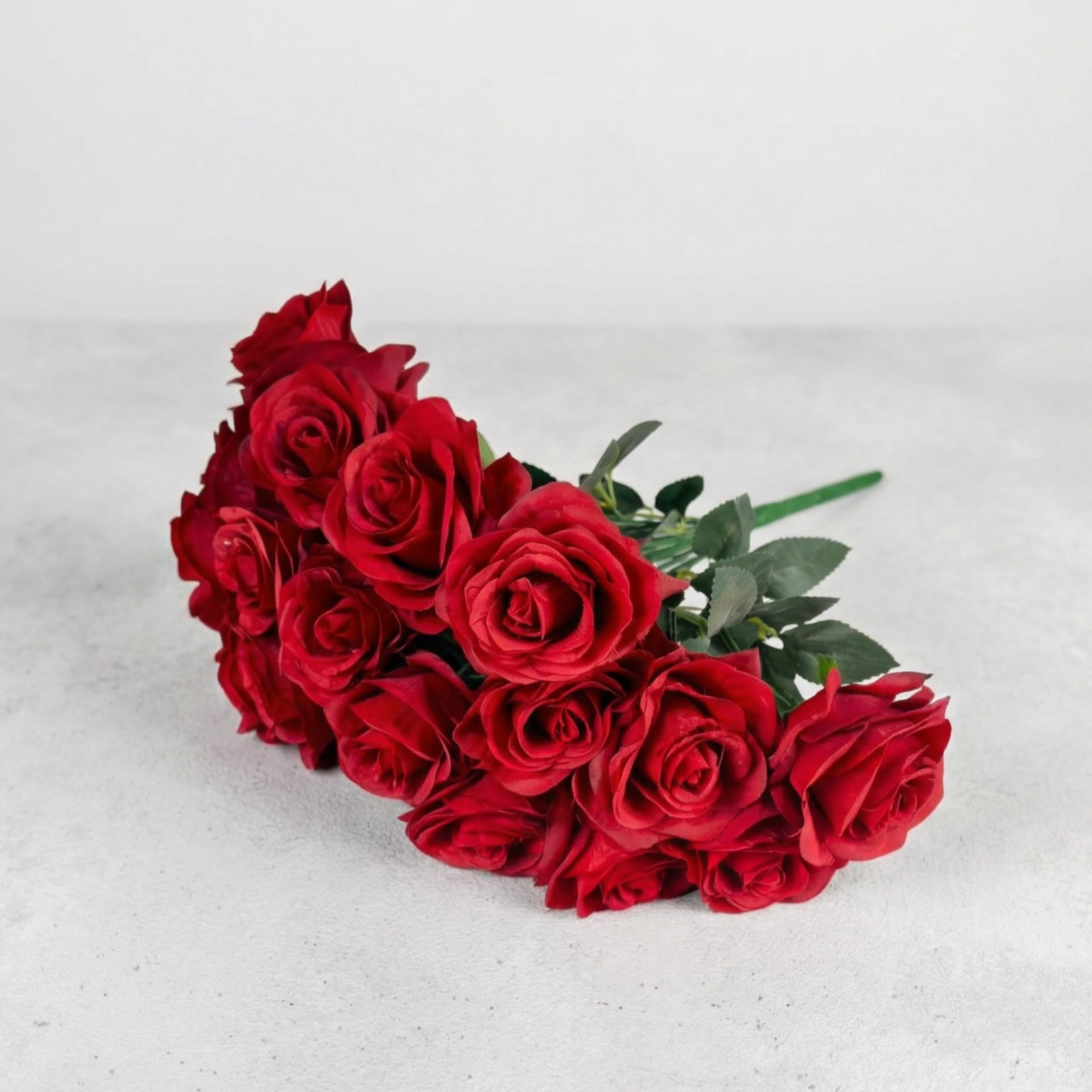 Dekorly Artificial Silk Rose Bouquet - 10 Long Stem Flowers -16 Dekorly Artificial Silk Rose Bouquet - 10 Long Stem Flowers -16