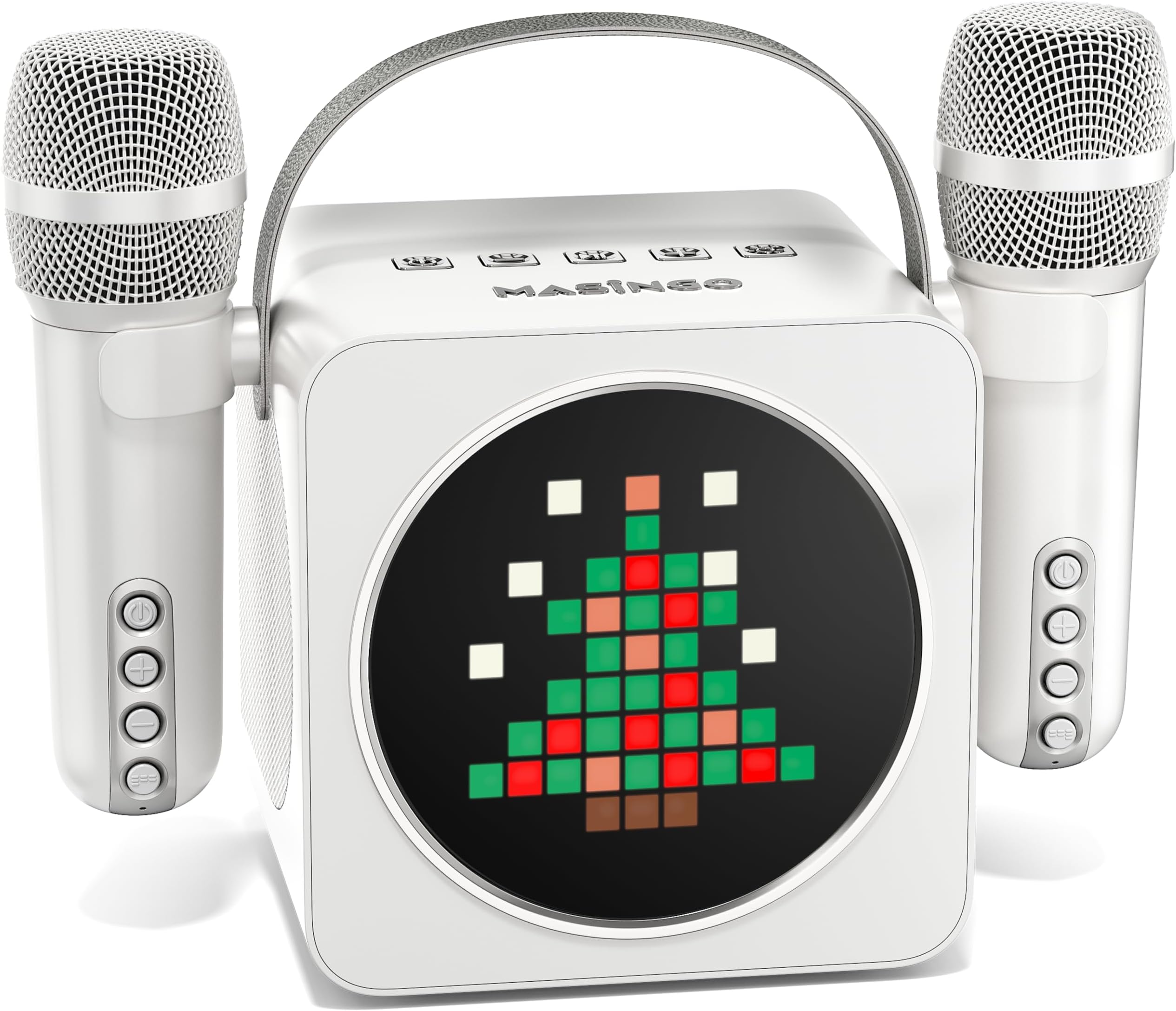 MASINGOPortable Speaker with Animated LED Display, USB/Aux/MicroSD, Animato S1