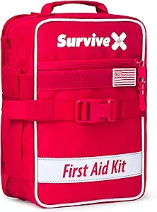 Large First Aid Kit for Car, Travel & Home - Emergency Kit for Hiking, Camping, Backpacking and Outdoors - Includes Zip Stitch Wound Closure Strips