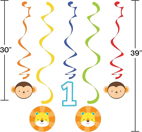 Creative Converting One Is Fun Boy Assorted Dizzy Danglers