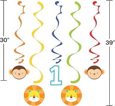 Creative Converting One Is Fun Boy Assorted Dizzy Danglers