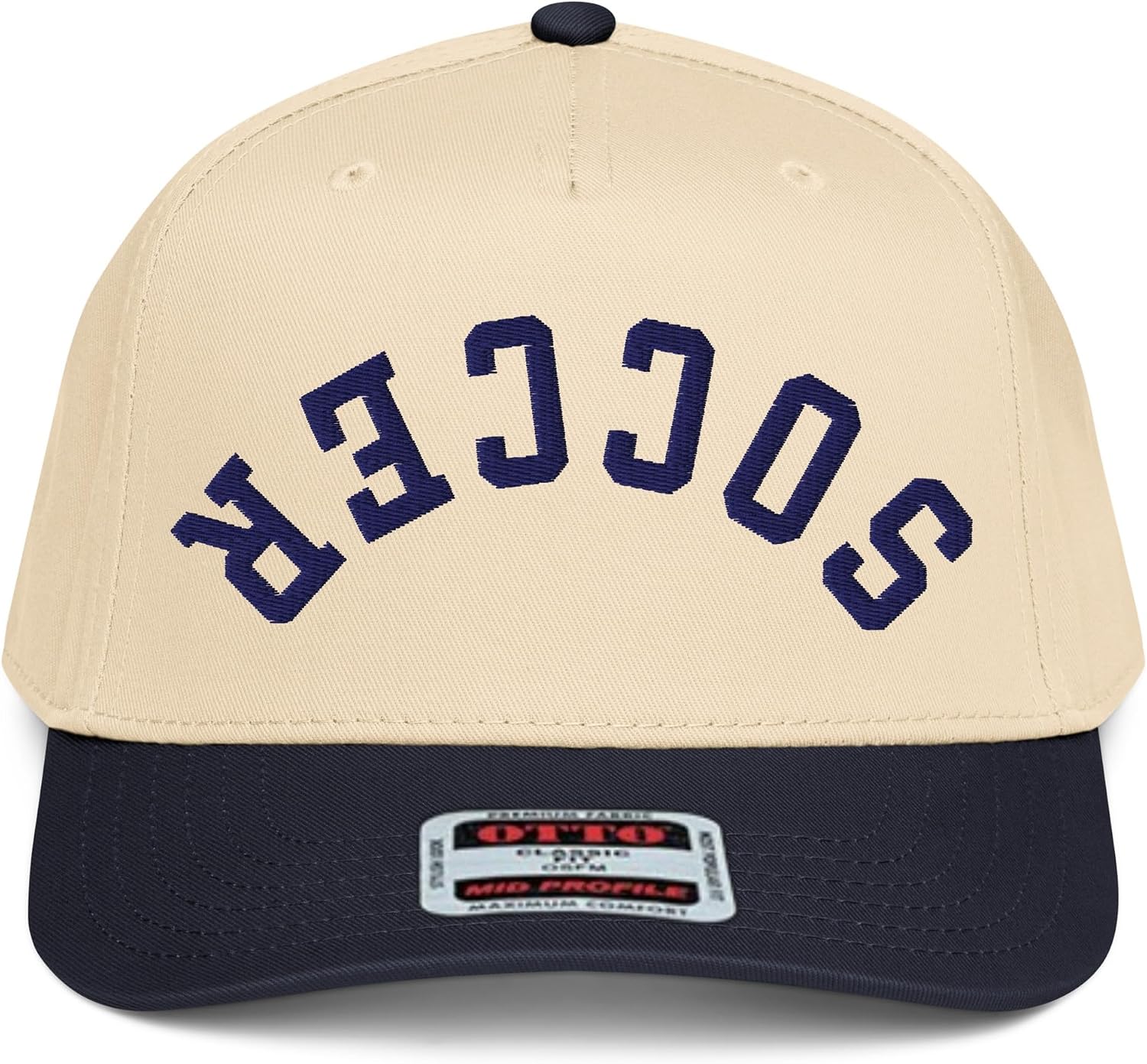 NX1 Upside Down Soccer 2 Tone Hat Embroidered Mid Crown Curved Bill Snapback Cap for Men and Women