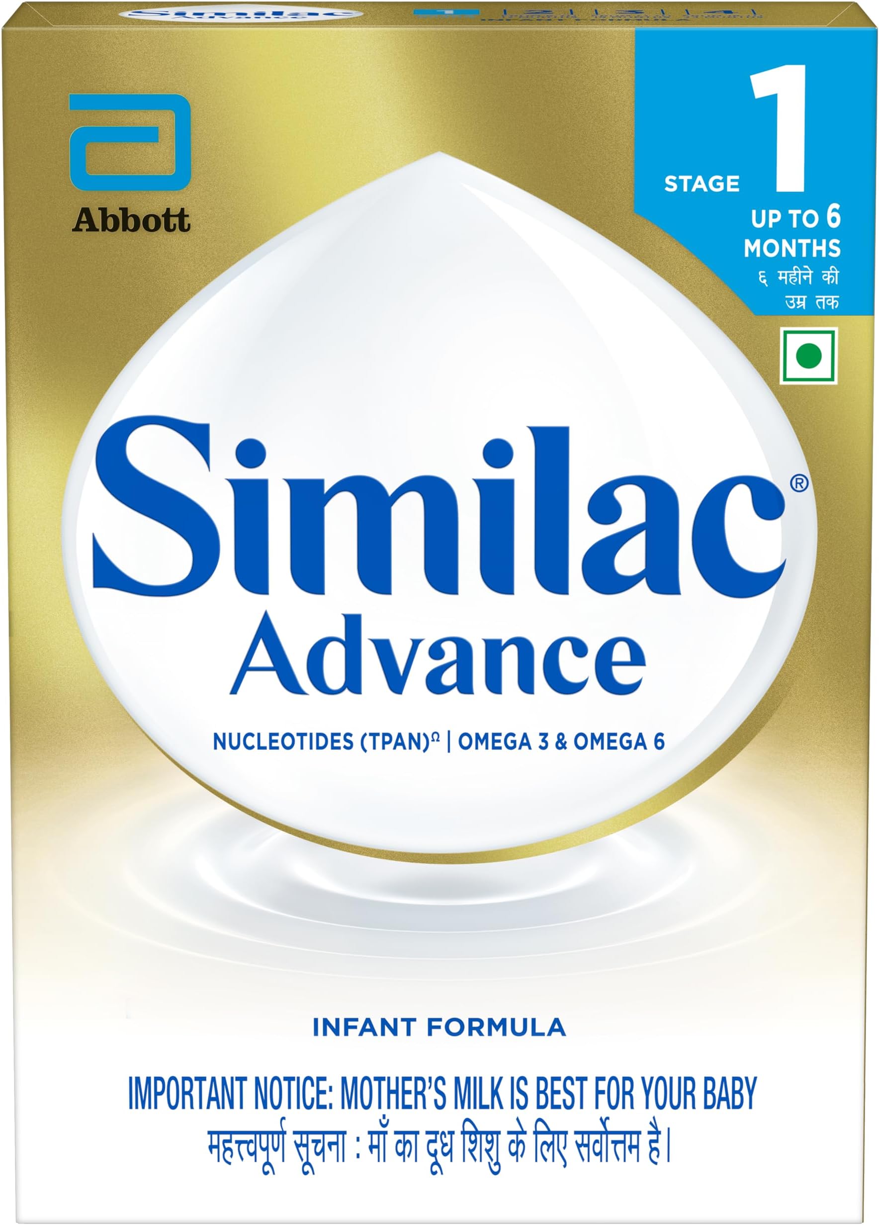 Stage 1 Infant Formula, Up to 6 Months, 400g Box, with Immunity Building Nucleotides at TPAN level, Powder