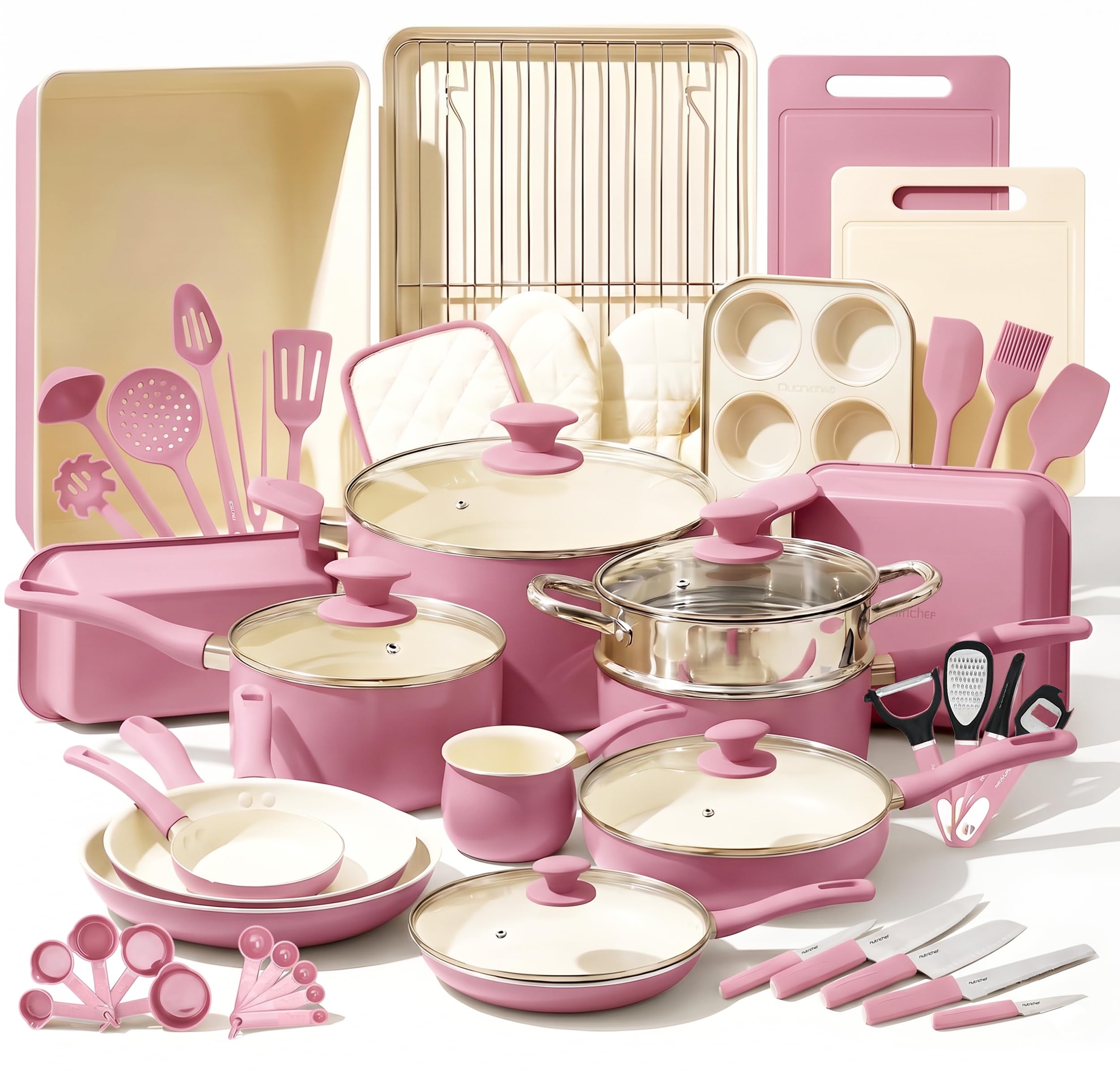 Nutrichef 54 Piece Cookware Set - Non-Stick & Induction Safe -10