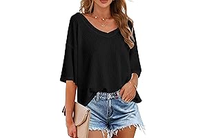 Women's V Neck Casual Half Sleeve Shirt