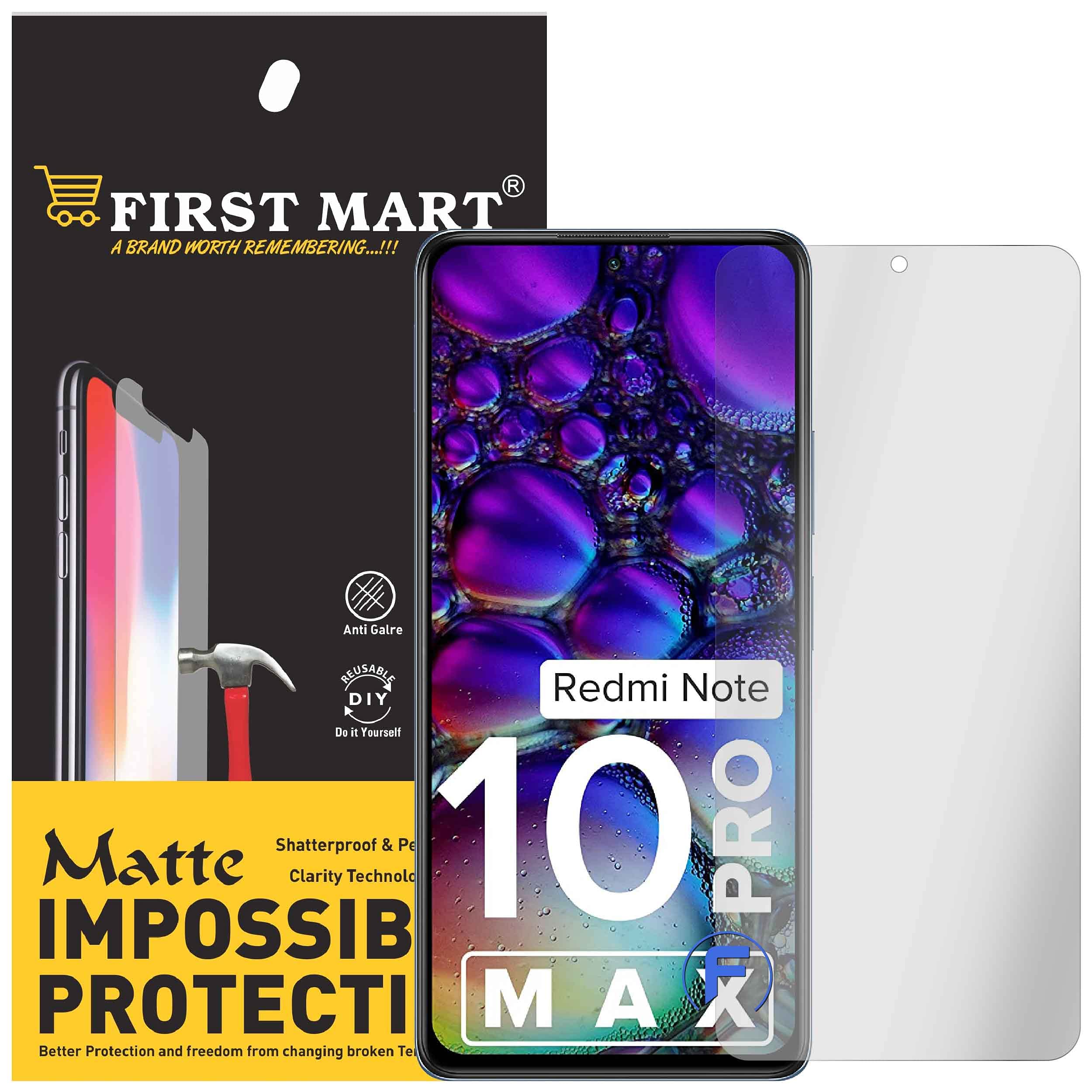 FIRST MART - A BRAND WORTH REMEMBERING Tempered Glass Screen Protector for Mi Note 9 Pro Max- Matte Impossible Fiber Full Screen Coverage (Except Edges) with Installation Kit