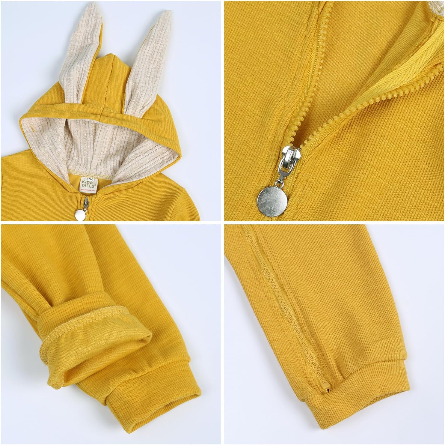 AGQT Babys Bunny Costume One Piece 3D Rabbit Ear Easter Halloween Costume Size 0-24 Months - Image 6