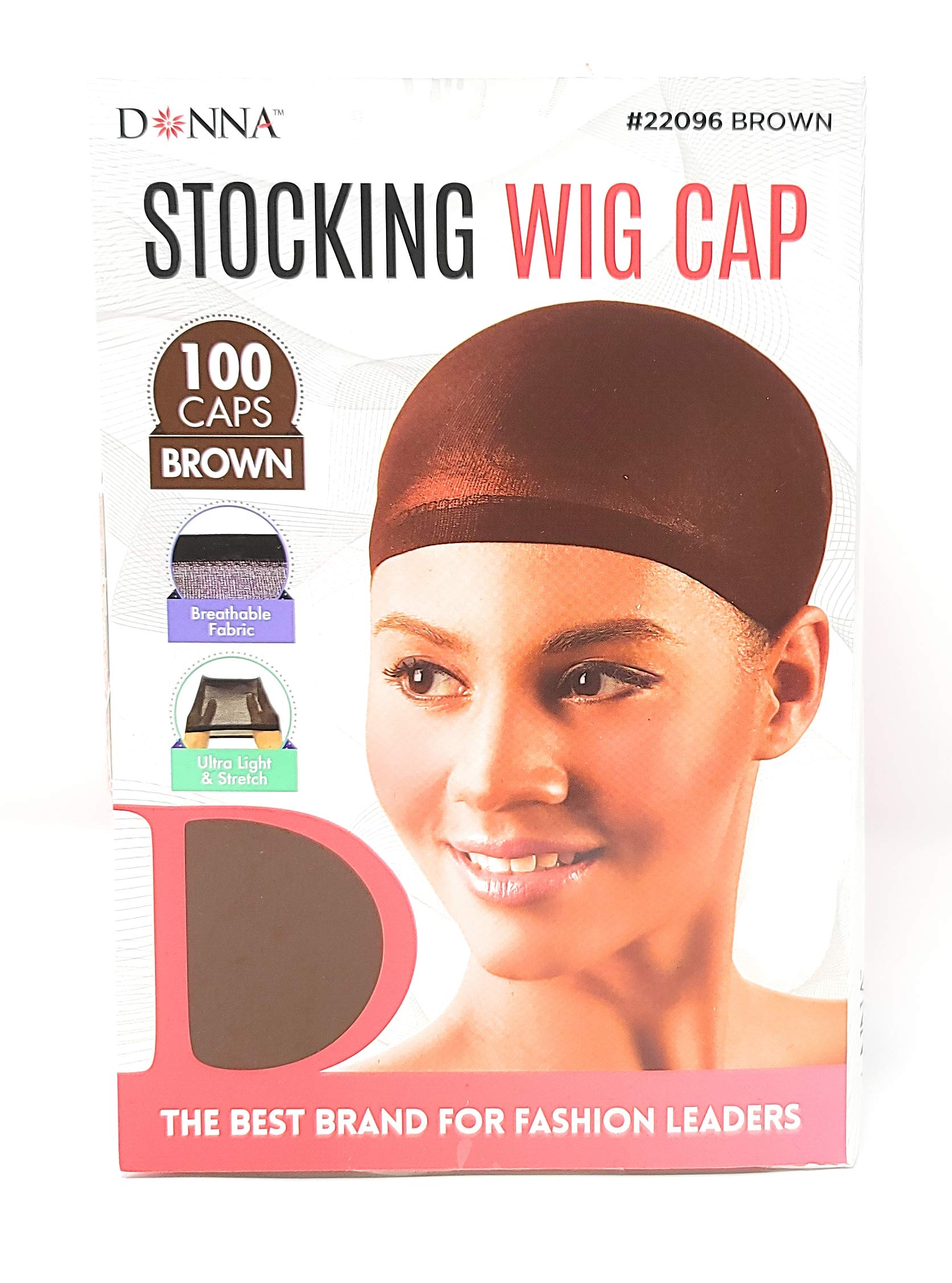 100 Value-Pack Premium-Collection Wig Caps (Multi-Pack) Brown