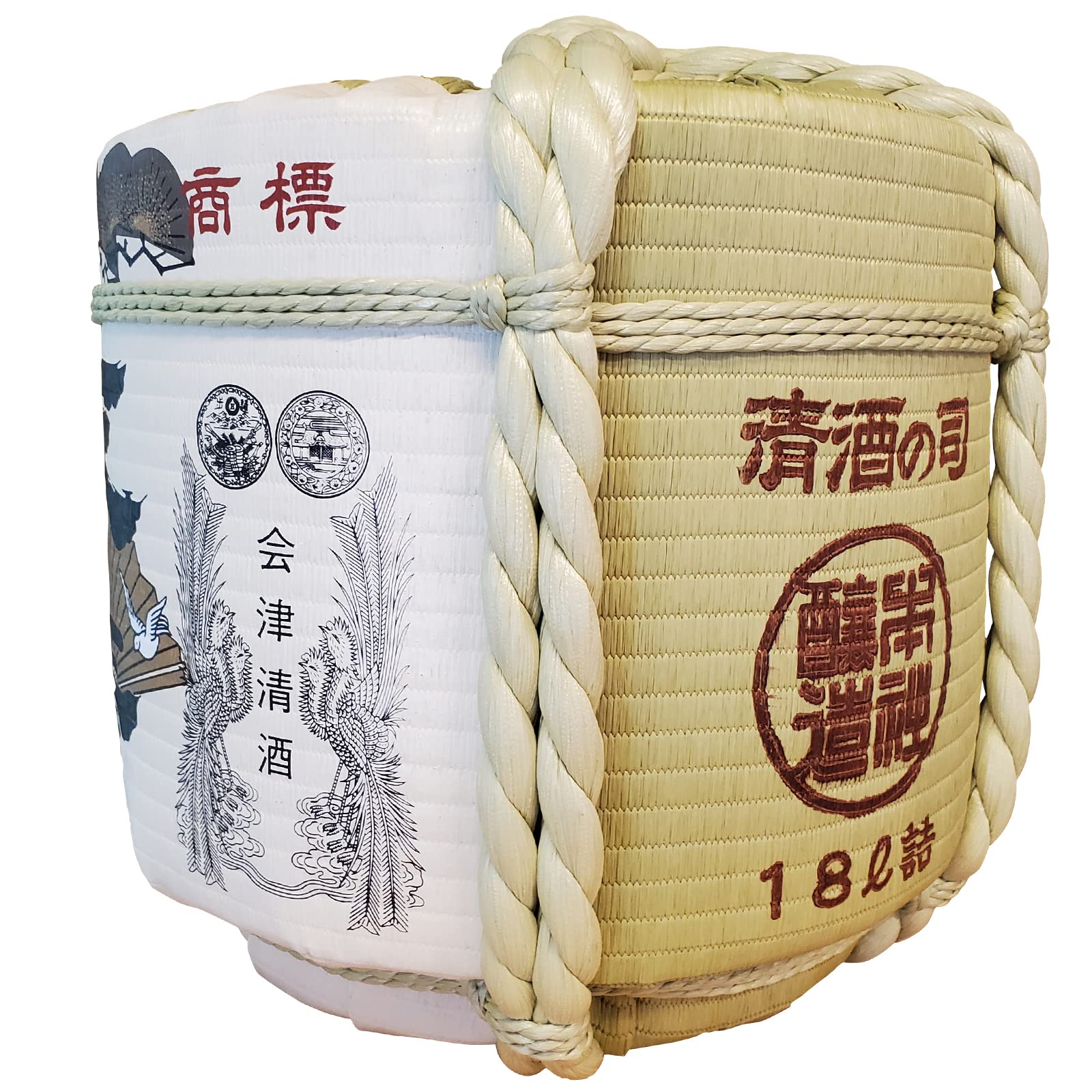樽（小）商品のディスプレイなどに Amazon.co.jp: 樽酒屋 開運 飾り樽 ディスプレイ樽 1斗樽（18L