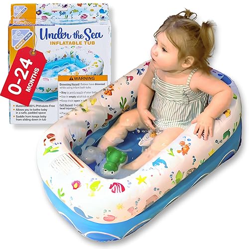 Bañera inflable Mommys Helper colección de ranitas blanco y verde 6 a 18 meses