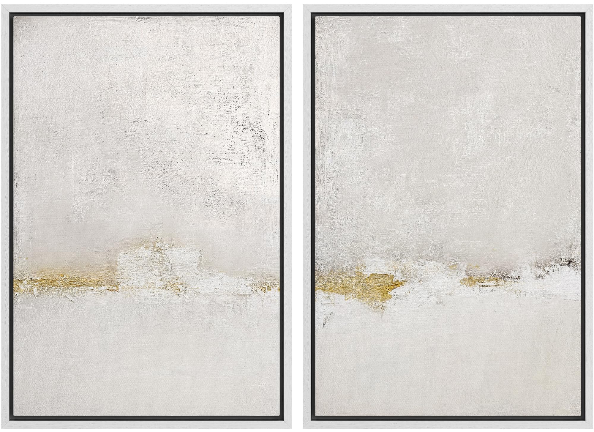 SIGNWIN Framed Canvas Print Wall Art Abstract Wave Pattern Modern Art Minimalist Neutral Decor for Living Room, Bedroom, Office - 16"x24"x2 Natural — view 108