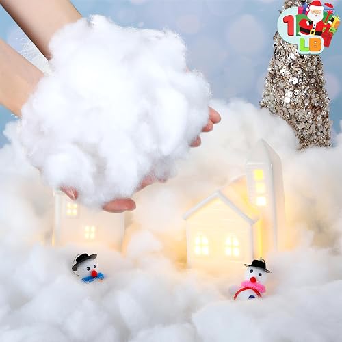 JOYIN 900g Kunstschnee Watte Weiß, Dekoschnee Decke Wolken Bastelwatte, Künstlic