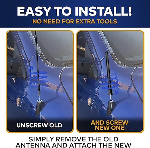 Miniatura 3 de Mástil de antena externa negra 6,5 para Toyota Tacoma 1995-2018 – Reemplazo de antena automotriz para automóviles, camiones y SUV – Compatible con