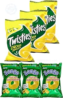 Chicken Twisties, Chicken Bongo, Flavored Snack (Value Pack Of 6 / Family Size) Delicious Flavored Baked Puffs ... From FIJI Islands
