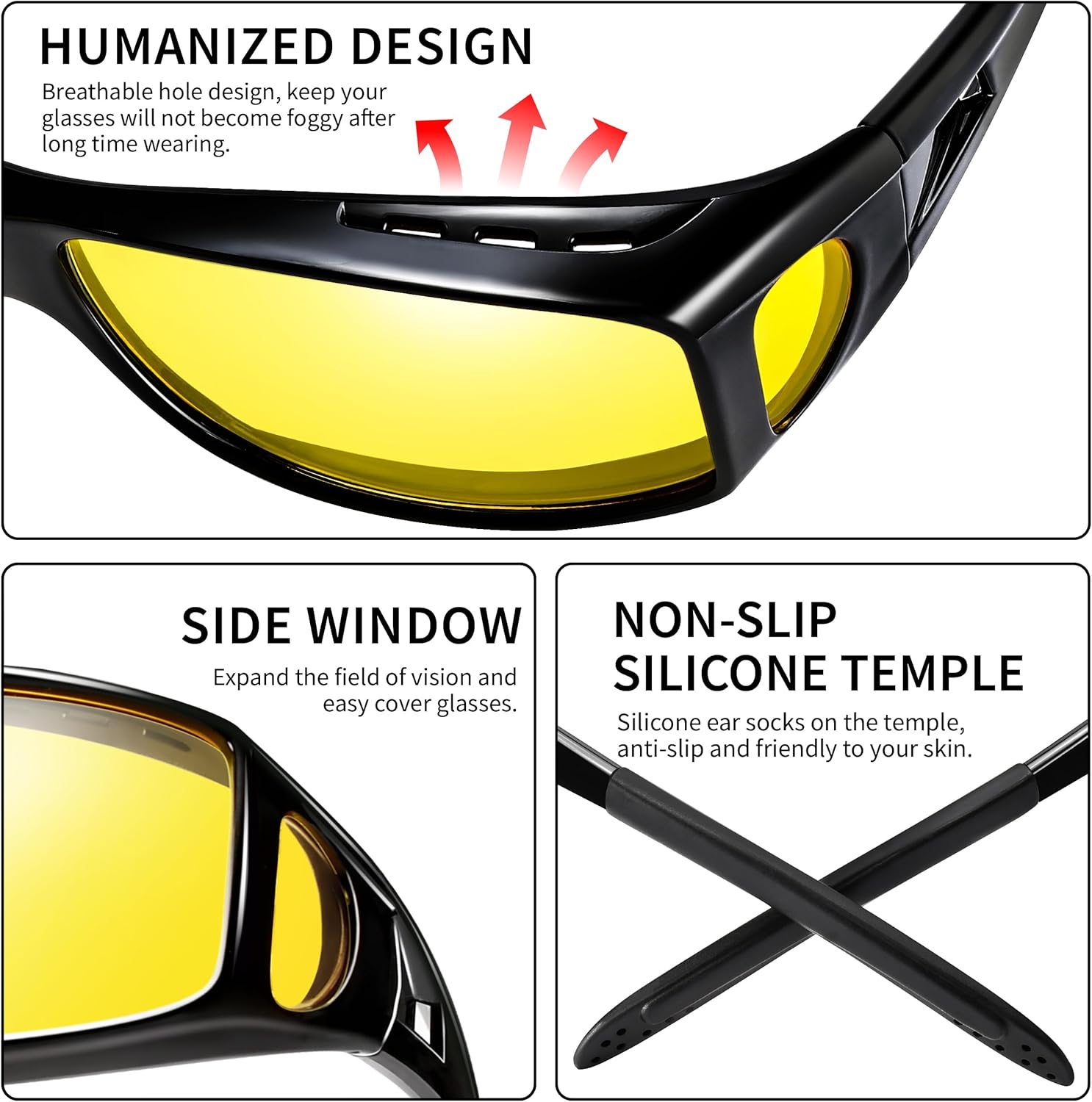 Polarized Sunglasses Fit Over Glasses for Women & Men, Wrap Around Summer Shades UV400 Protection - Image 5