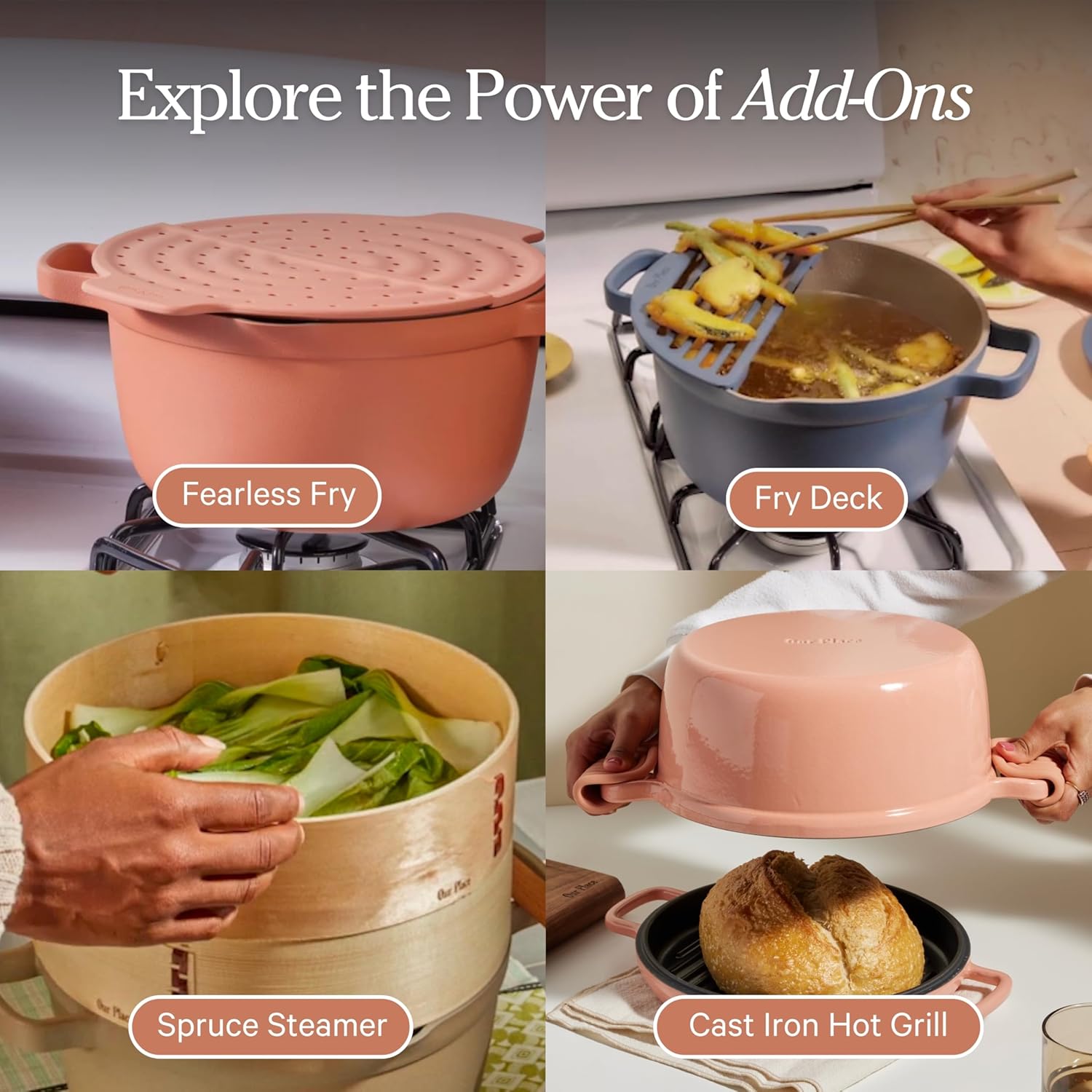 Our Place Perfect Pot | 5.5 Qt Ceramic Pot with Lid & Spatula | Patented 8-in-1, PFAS-Free Nonstick, Non-Toxic Cookware | Induction & Oven-Safe up to 450°F | Blue Salt