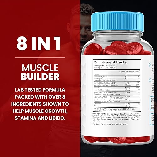 Miniatura 4 de Gomitas de suplemento potenciador masculino – Gomitas de refuerzo de testosterona 6 en 1 para hombres, gomitas de refuerzo de prueba de resistencia