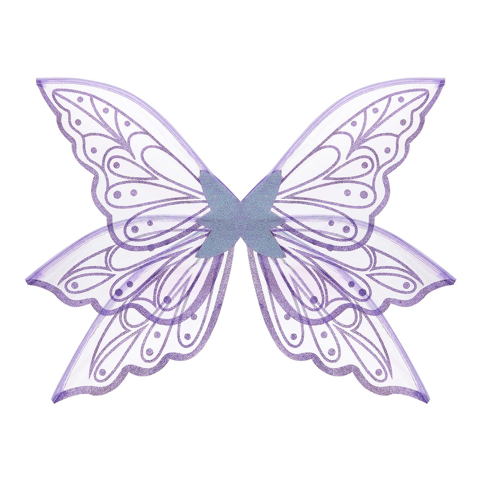 ESSECMBS 2PCS Light Up Butterfly Wings & Magic Wand Set for Women LED Lighted Fairy Wings Stick for Halloween Cosplay (Purple - Image 2
