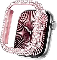 Vista 15 de KADES - Funda protectora completa compatible con iWatch, con protector de pantalla de vidrio templado incorporado, brillante y con diamantes