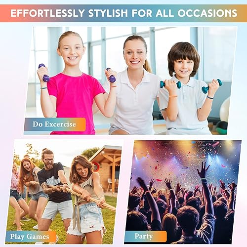 Vista 22 de Liliful 100 pulseras de goma de silicona para mujeres y hombres (verde)