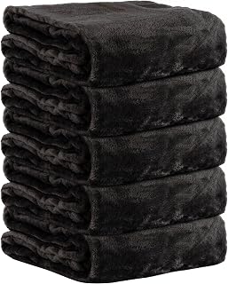 Trail maker 24 Pack Bulk 50x60 Twin Blankets for Wedding Guests, Favors, Homeless Adults Twin Fleece Winter Throw Blankets Weddings, Charity, Donation (All Black Pack)