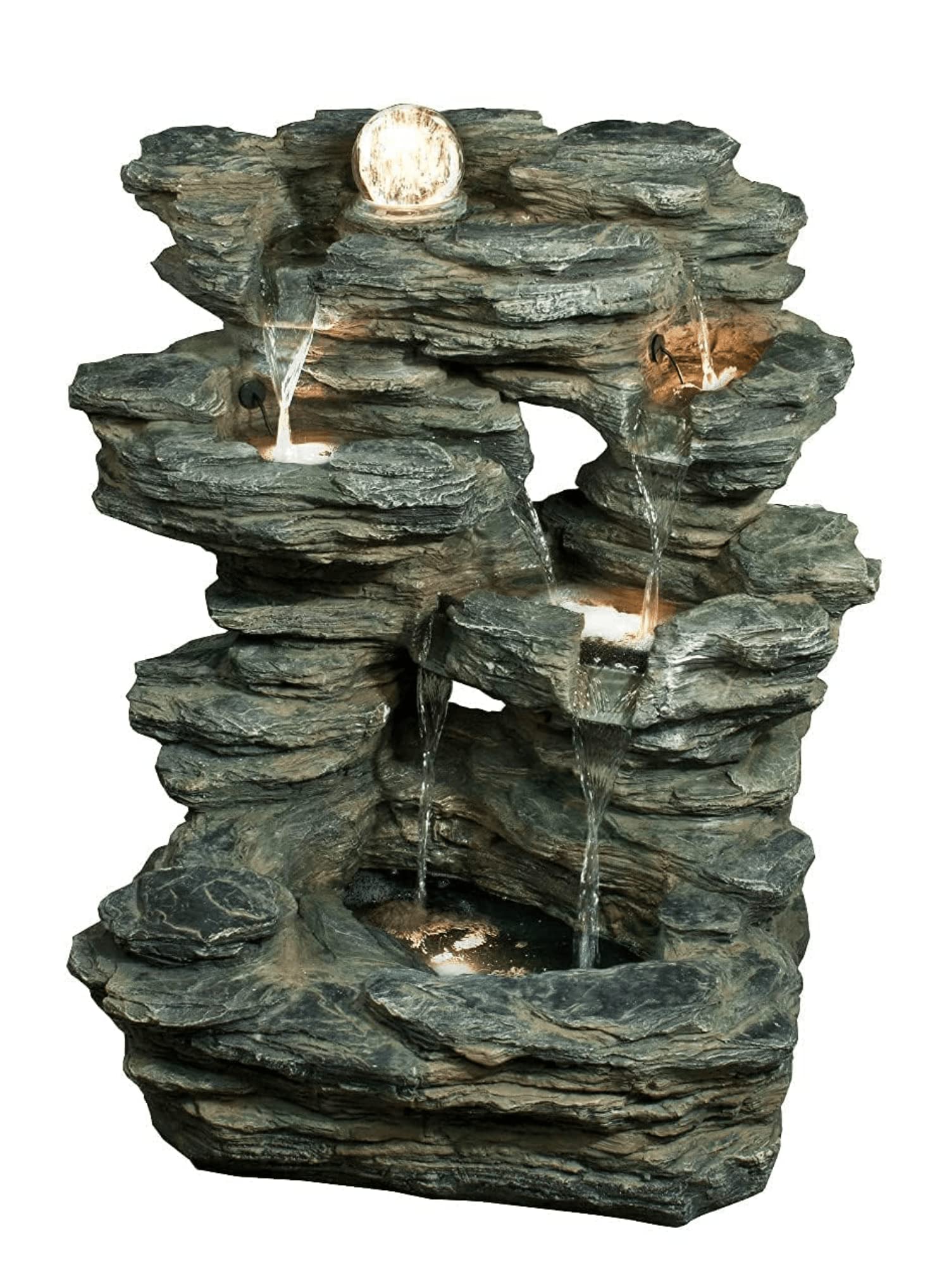 Garden Art New Imported Decorative Poly Resin Fountain with Led Light for Indoor Outdoor Home Office Garden Décor GA47002(L71*B53*H80 cm)-image-48