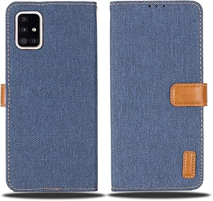 Amazon Co Jp Viesa 新型モデル デニム デザイン ケース 手帳型 Galaxy A51 5g Docomo Sc 54a Au Scg07 対応 Samsung 手帳ケース ダークブルー 全面保護 ベストデニム材料 カード収納ポケット 横置きスタンド機能 スマホケース サムスン ギャラクシーa51 5g