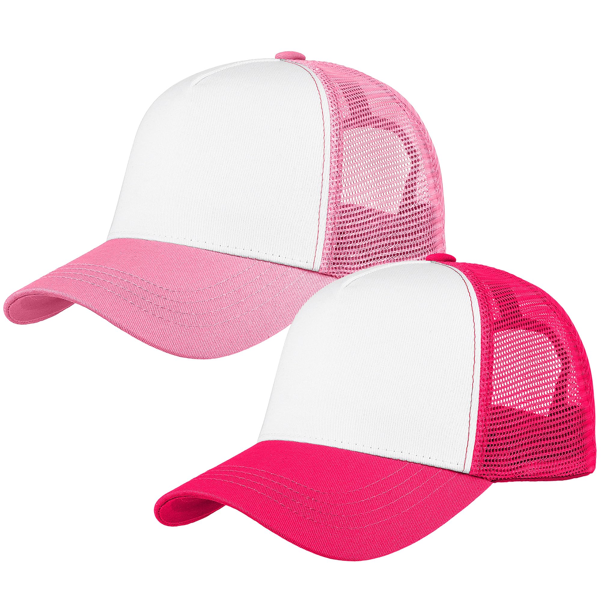 Falari 5-Panel Mesh Baseball Cap, Trucker Hat, Structured Plain Design, Cotton, Adjustable Size