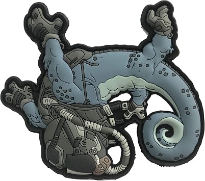 Patchlab Tactical Chameleon Legion Halo Jumper Edition PVC Rubber Morale Patch, Hook & Loop Attachment for Backpacks | for Army, Patriots, Blue & Black, 3.54x3.35