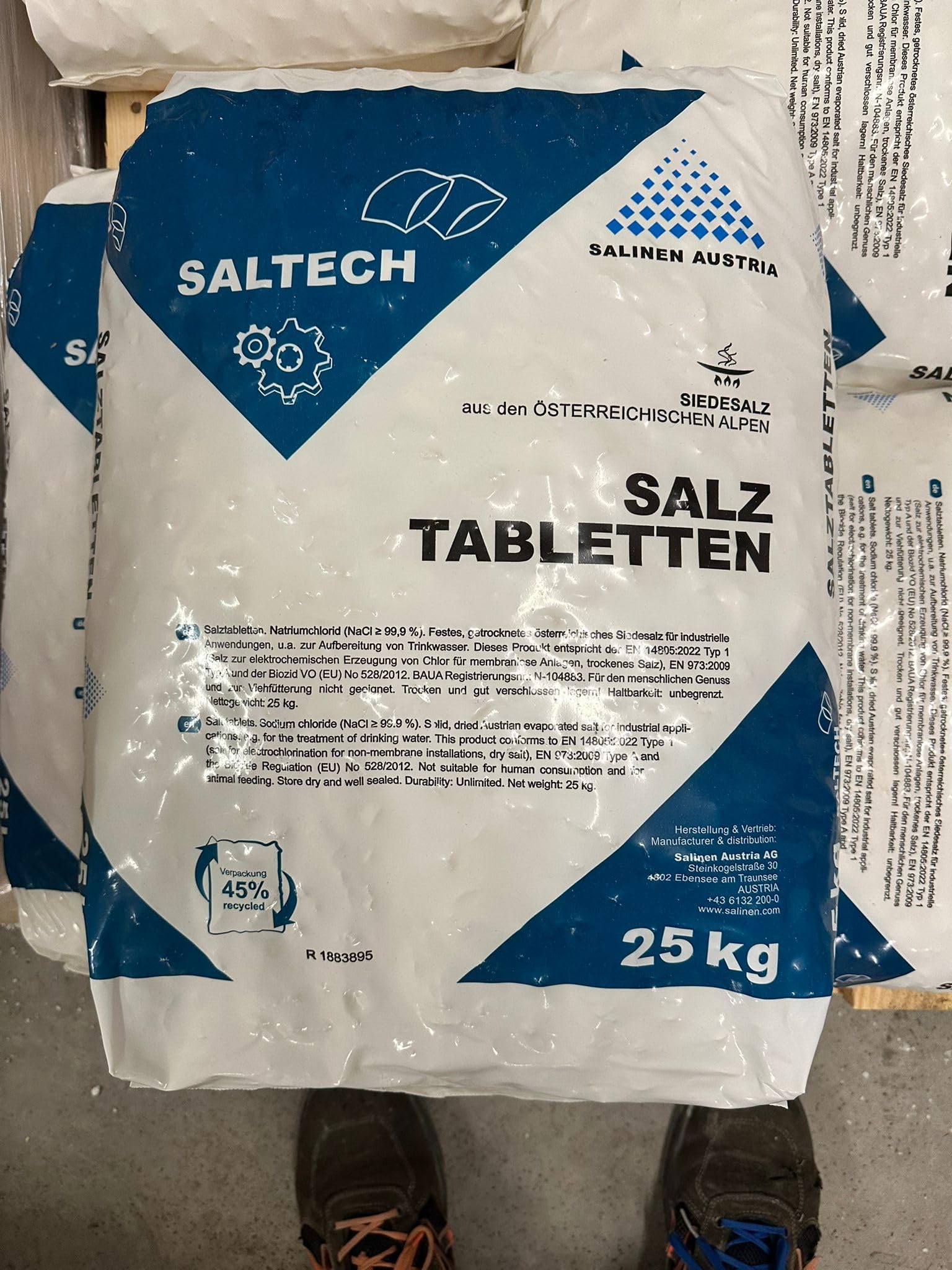 3x Saltech Sale in Pastiglie per Addolcitori d'Acqua Confezione 25kg Made in Austria ( 3 confenzioni da 25kg)