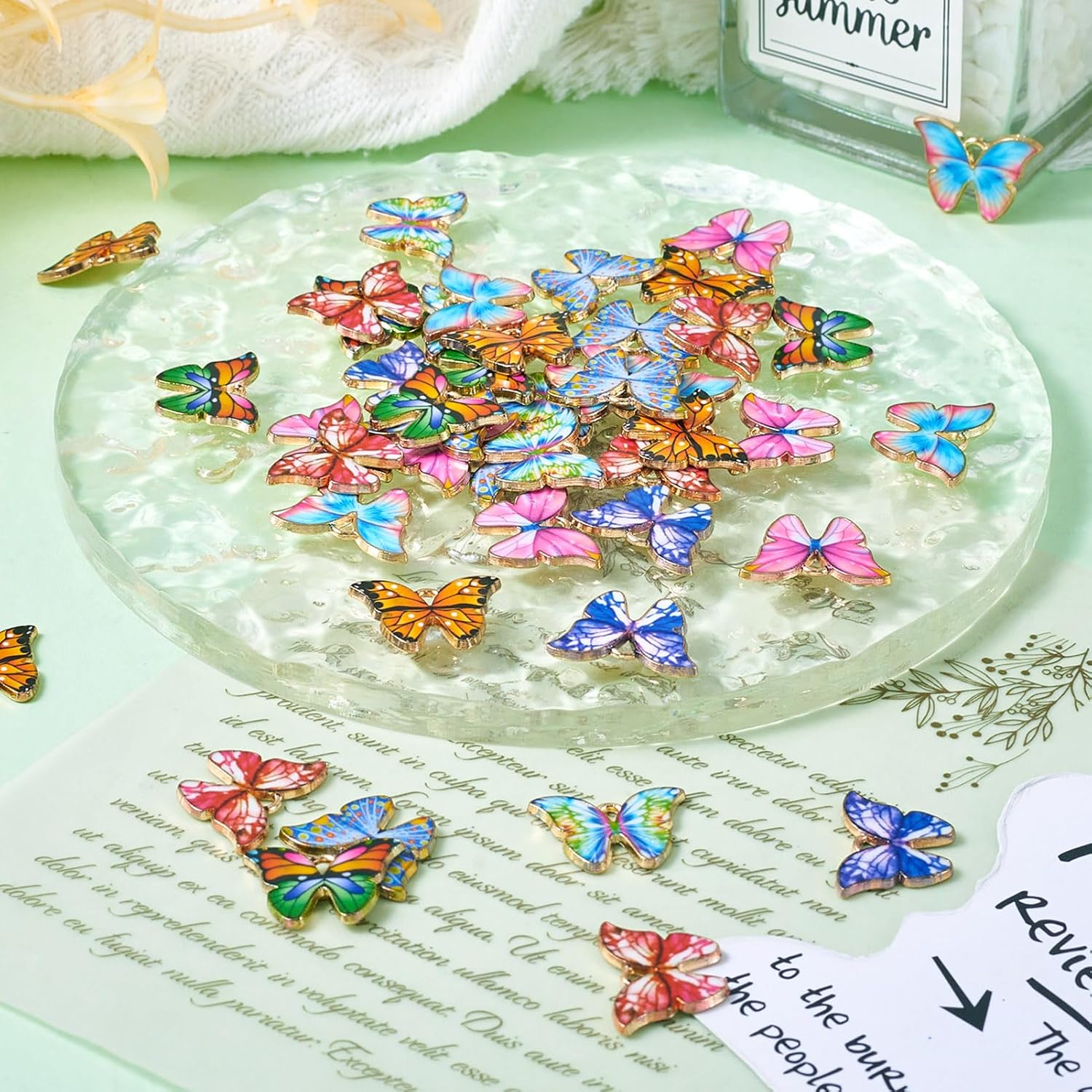 Enamel Butterfly Charms for Jewelry Making Colorful Flower Butterfly Charm Pendants Cute Insect Theme Alloy Charms for DIY Crafts Bracelets Necklaces Keychains - Image 6