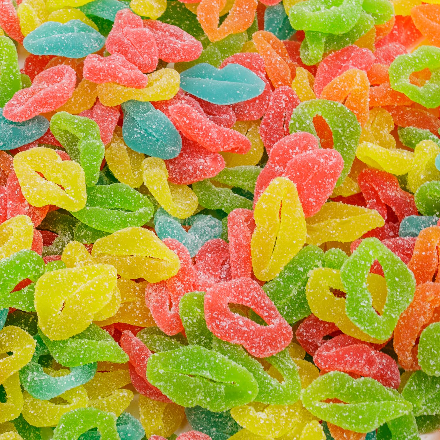Guatemalan Gummy Candy Bulk 3 lb – Gelatin Based, lips Shaped, Passion Fruit and Cranberry Flavored, in Resealable Bag, Light Sugar Coating