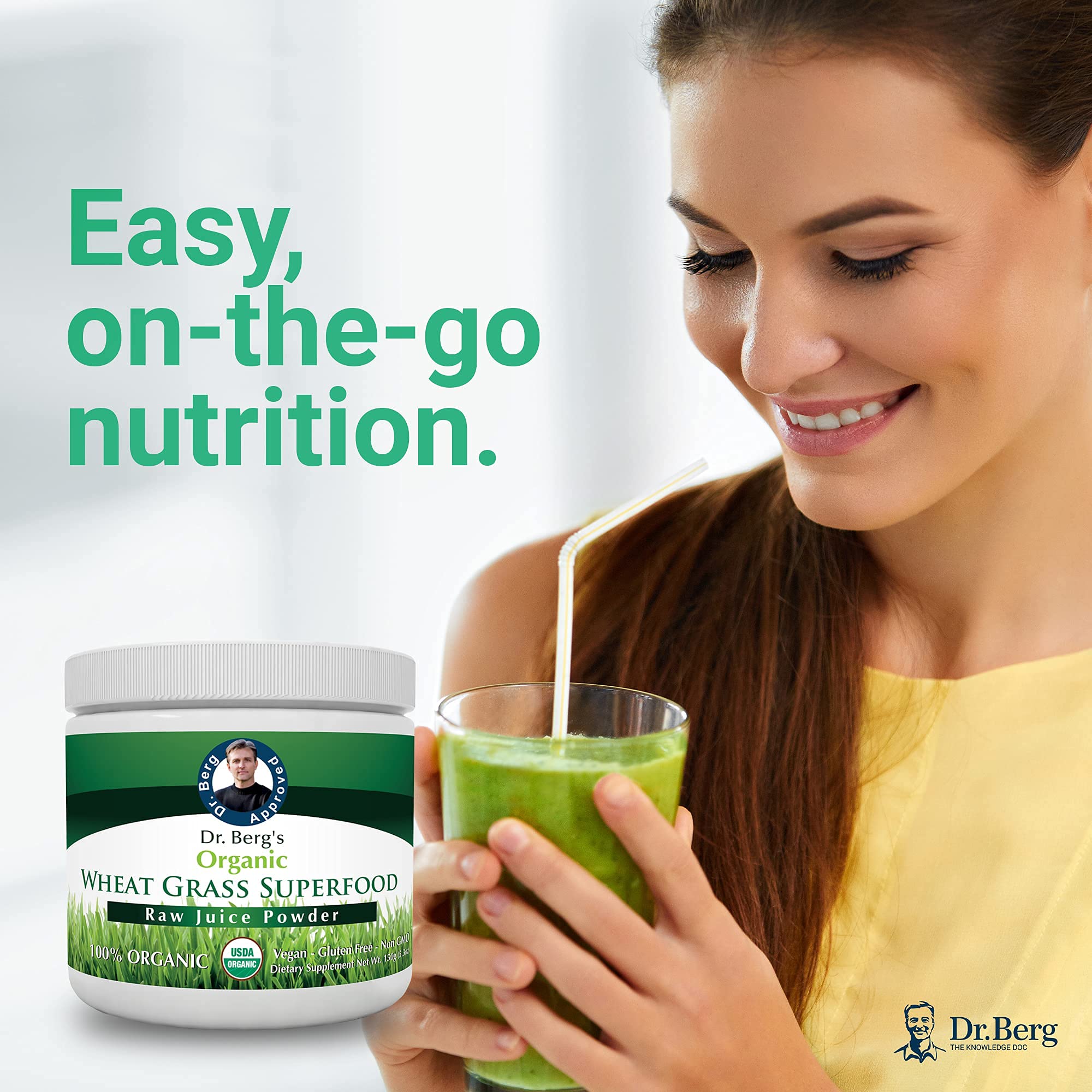 Dr. Berg's Wheatgrass Superfood Powder Raw Juice Organic Ultra