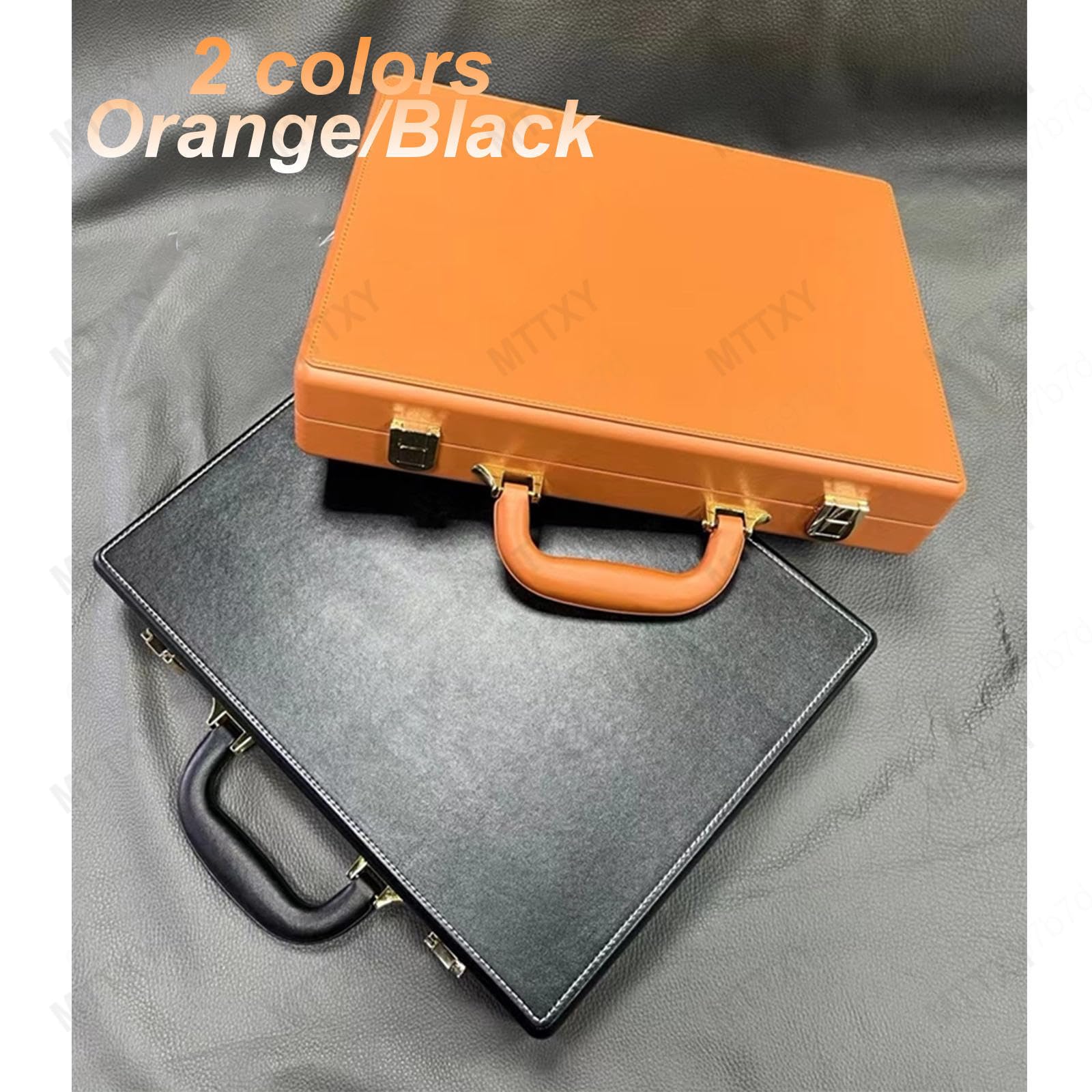 Etui na Zegarki Kieszonkowe, Przenośna Walizka Kolekcjonerska,Orange | Kasetka ekspozycyjna z pianką, uchwytem i metalowymi zatrzaskami do uporządkowanego przechowywania.,Orange