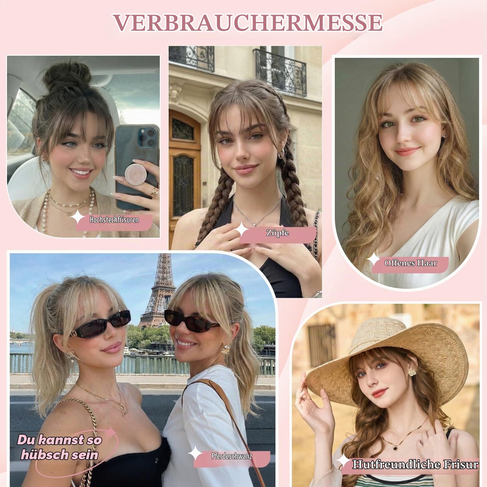 Pony Haarteil Echthaar mit 2 Clips in Extensions 100% Remy Haar Topper Handgebundene Basis Haarverlängerungen Fringe Natürlich für Damen Naturschwarz #1B
