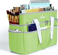 Vista 13 de JJRING Bolsa Organizadora de Transporte para Manualidades, Organizador de Almacenamiento de Arte con Múltiples Bolsillos, Bolsa de Costura Morado