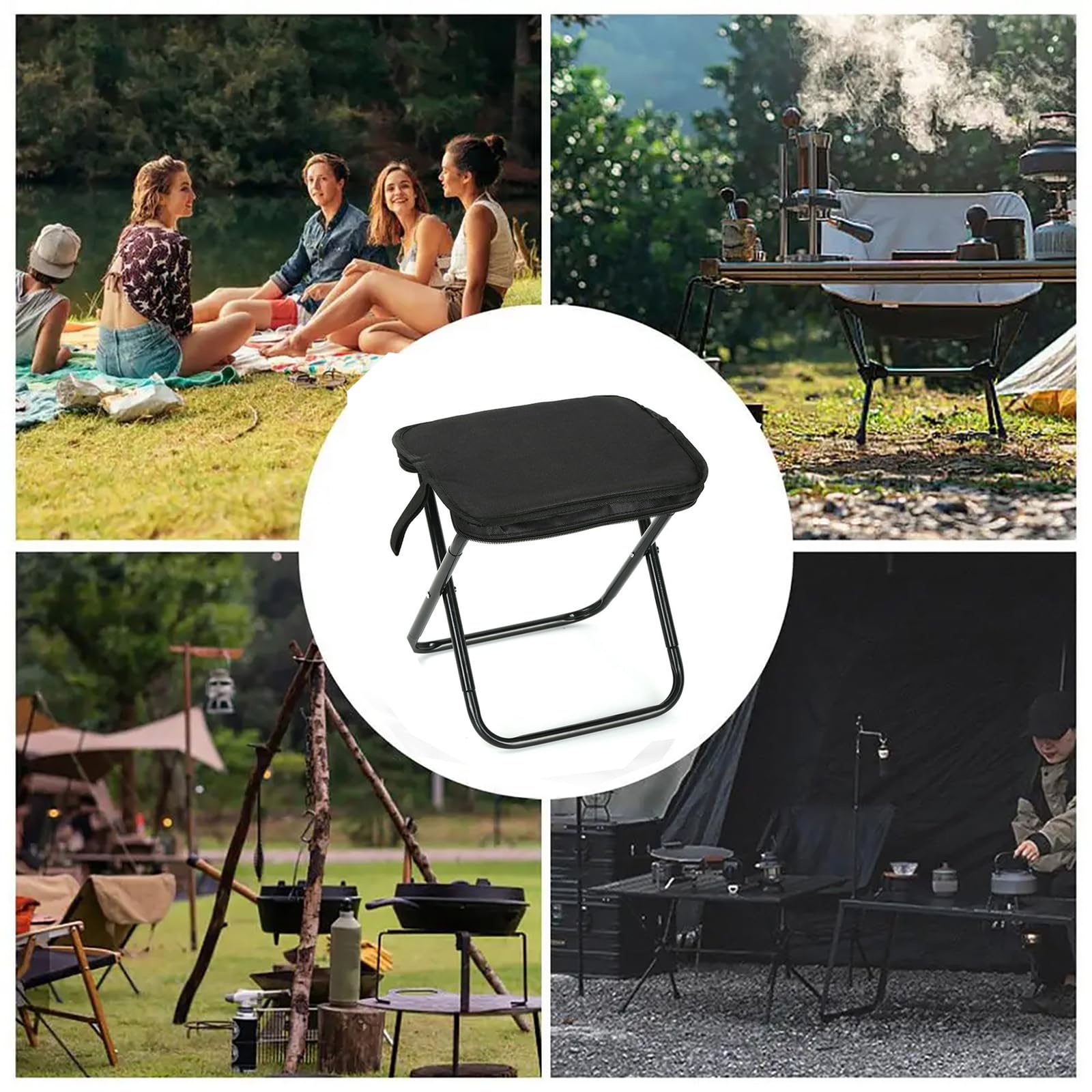 Sgabello Da Campeggio Mini Pieghevole Portatile, Sedie Pieghevoli Da Tasca All'aperto, Sgabello Pieghevole Da Viaggio Per La Pesca Escursionismo Giardinaggio E Spiaggia