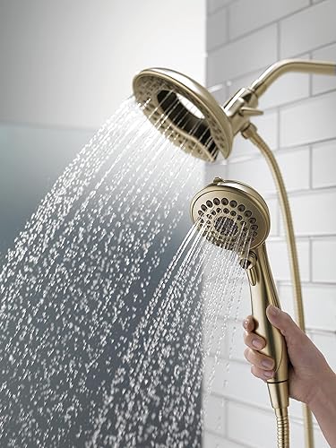 Miniatura 10 de Delta Grifo 5-Spray Touch-Clean In2ition 2-en-1 Cabezal de ducha de mano dual con manguera, bronce veneciano 58569-RB-PK Bronce