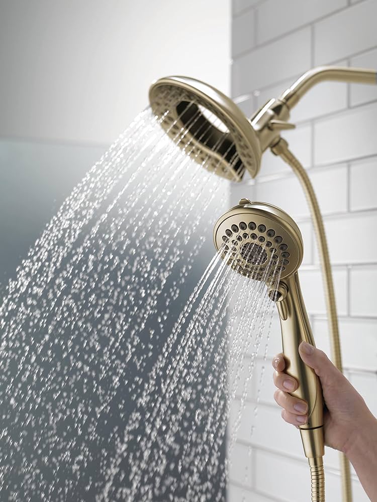 洋書 Golden shower girl 2 Amazon.com: Delta 5-Setting In2ition 2-in-1 Dual Shower Head