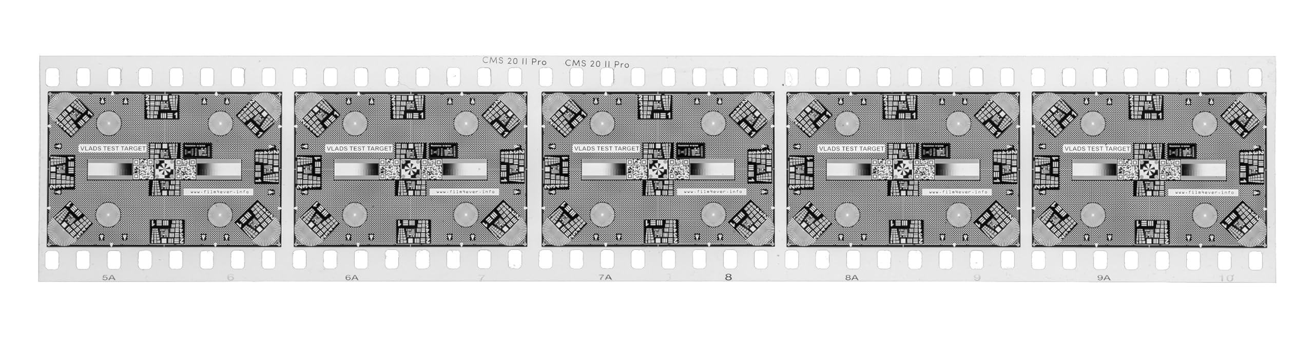 35 mm e 645+6x6+6x7 Vlads Focus Checker Calibrazione ad alta risoluzione Grafici bersaglio per la scansione della fotocamera. Utilizza completamente la nitidezza e la risoluzione dell'obiettivo